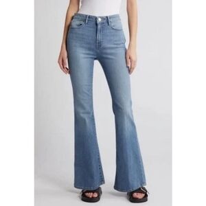 FRAME Le Easy Flare Light Wash High Rise Stretch Jeans Size 33